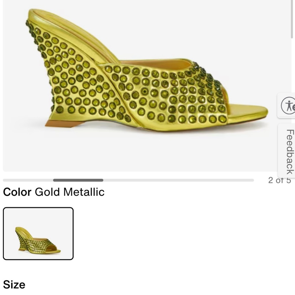 AKIRA Gold Metallic Wedges